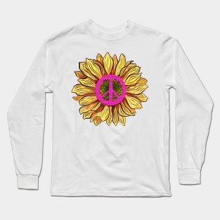Peace love and sunflower Long Sleeve T-Shirt